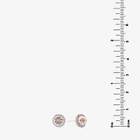 Silver Treasures Round Champagne Cubic Zirconia Stud Earrings