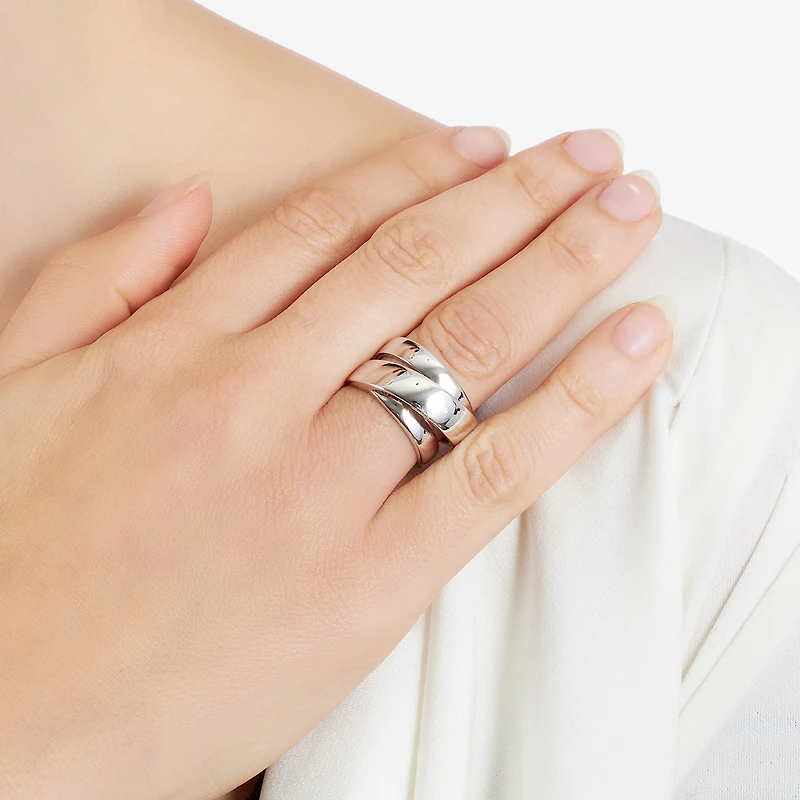 Sparkle Allure Womens 7.5MM Pure Silver Over Brass Band