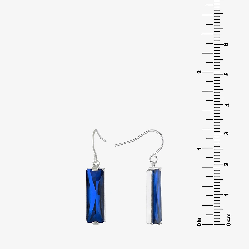 Sparkle Allure Womens Red Crystal Pure Silver Over Brass Rectangular Drop Earrings