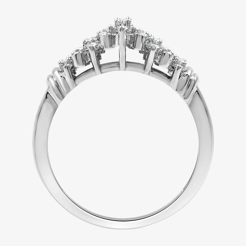 G-H / Si2-I1) Womens 1/ CT. T.W. Lab Grown White Diamond 10K Gold Cluster Band