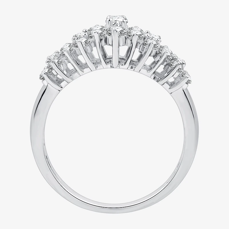 (G-H / Si2-I1) Womens 1 CT. T.W. Lab Grown White Diamond 10K Gold Cluster Band