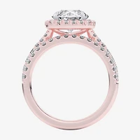G-H / Si1-Si2) Womens CT. T.W. Lab Grown White Diamond 14K Gold Round Side Stone Halo Bridal Set