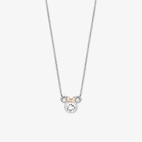 Disney Jewels Collection Womens Genuine White Topaz 14K Two Tone Gold Over Silver 18 Inch Pendant Necklace
