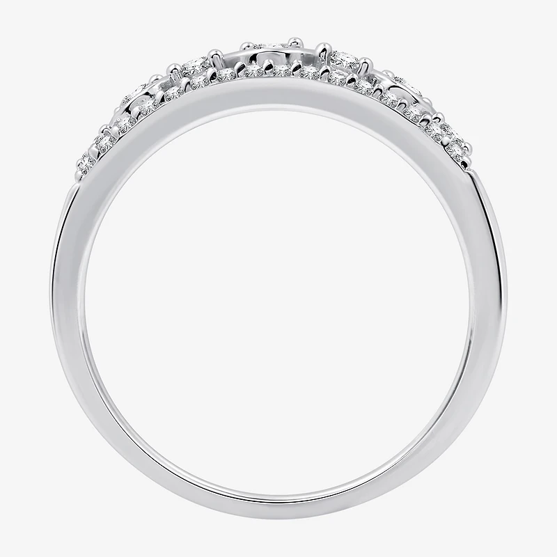 Womens 1/2 CT. T.W. Lab Grown White Diamond Sterling Silver Band