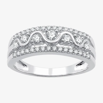 Womens 1/2 CT. T.W. Lab Grown White Diamond Sterling Silver Band