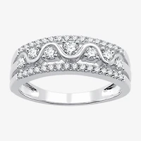Womens 1/2 CT. T.W. Lab Grown White Diamond Sterling Silver Band
