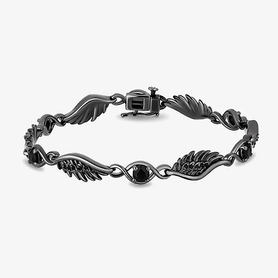 Enchanted Disney Fine Jewelry Villains Womens Sterling Silver Maleficent Sleeping Beauty 7.25 Inch Link Bracelet
