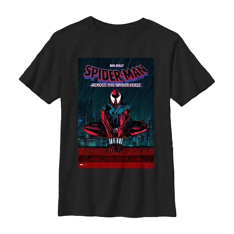 Disney Collection Little & Big Kid Boys Crew Neck Short Sleeve Regular Fit Marvel Spiderman Graphic T-Shirt