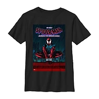 Disney Collection Little & Big Kid Boys Crew Neck Short Sleeve Regular Fit Marvel Spiderman Graphic T-Shirt