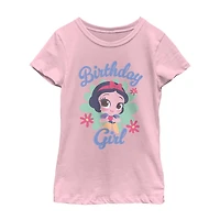 Disney Collection Little & Big Kid Girls Crew Neck Short Sleeve Regular Fit Princess Snow White Graphic T-Shirt