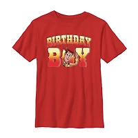 Disney Collection Little & Big Kid Boys Crew Neck Short Sleeve Regular Fit Woody Toy Story Graphic T-Shirt
