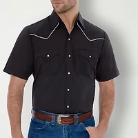 Ely Cattleman Western Mens Short Sleeve Classic Fit Button-Down Shirt