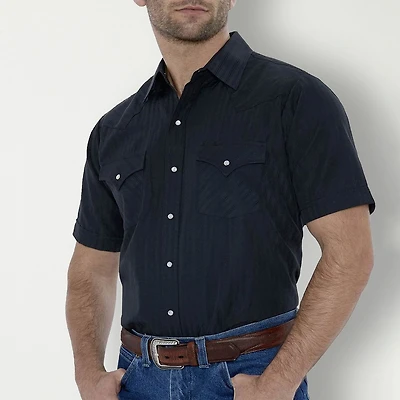 Ely Cattleman Snap Front Mens Short Sleeve Classic Fit Button-Down Shirt