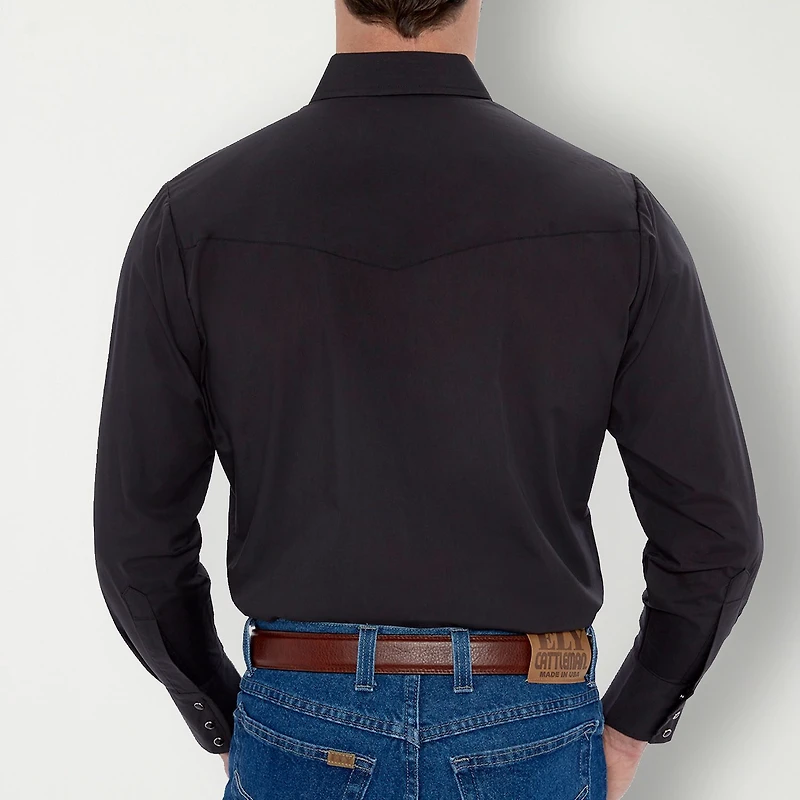 Ely Cattleman Snap Front Mens Long Sleeve Classic Fit Big and Tall Button-Down Shirt