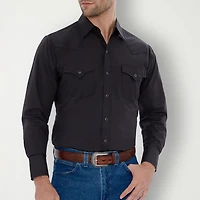 Ely Cattleman Snap Front Mens Long Sleeve Classic Fit Big and Tall Button-Down Shirt