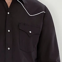 Ely Cattleman Mens Long Sleeve Classic Fit Stretch Fabric Big and Tall Button-Down Shirt
