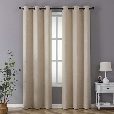 Regal Home Vista Embossed Grommet Top Energy Saving Blackout Set of 2 Curtain Panel