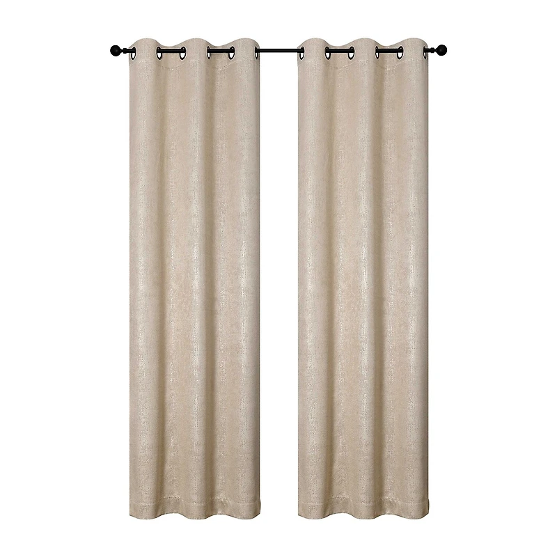 Regal Home Vista Embossed Grommet Top Energy Saving Blackout Set of 2 Curtain Panel