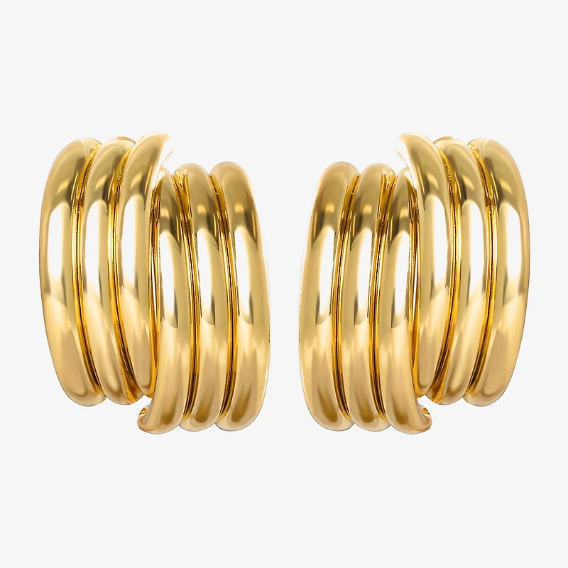 JS Jessica Simpson Gold Tone Womens 27mm Hoop Earrings