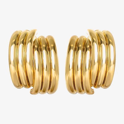 JS Jessica Simpson Gold Tone Womens 27mm Hoop Earrings