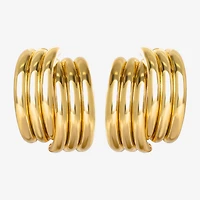 JS Jessica Simpson Gold Tone Womens 27mm Hoop Earrings