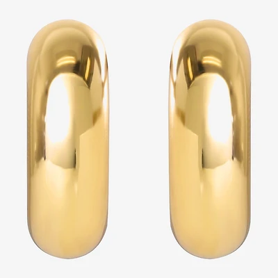JS Jessica Simpson Gold Tone Tube Womens 26.8mm Hoop Earrings