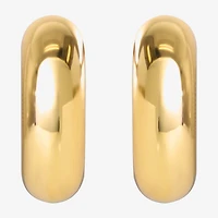 JS Jessica Simpson Gold Tone Tube Womens 26.8mm Hoop Earrings