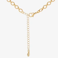 JS Jessica Simpson Gold Tone Charm Womens Glass Alloy 18 Inch Y Necklace