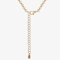 JS Jessica Simpson Gold Tone Charm Womens Multi Color Glass Alloy Heart 16 Inch Pendant Necklace