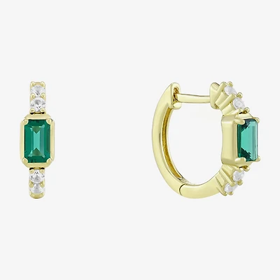 Womens Gemstone 14K Vermeil 14mm Hoop Earrings