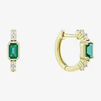 Womens Gemstone 14K Vermeil 14mm Hoop Earrings