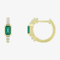 Womens Gemstone 14K Vermeil 14mm Hoop Earrings