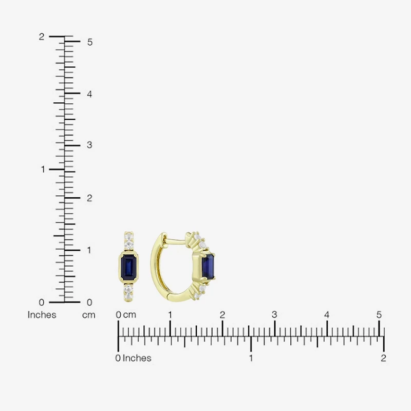 Womens Gemstone 14K Vermeil 14mm Hoop Earrings