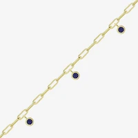 Womens 14K Gold Over Silver 7.25 Inch Solid Chain Bracelet