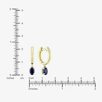 Womens Gemstone 14K Vermeil 22.5mm Oval Hoop Earrings