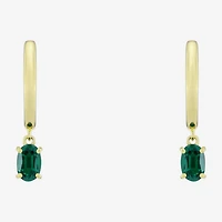 Womens Gemstone 14K Vermeil 22.5mm Oval Hoop Earrings