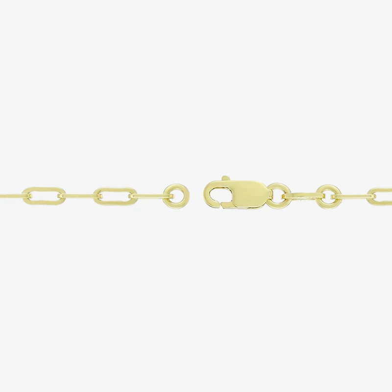 Womens 14K Gold Over Silver 7.25 Inch Solid Chain Bracelet