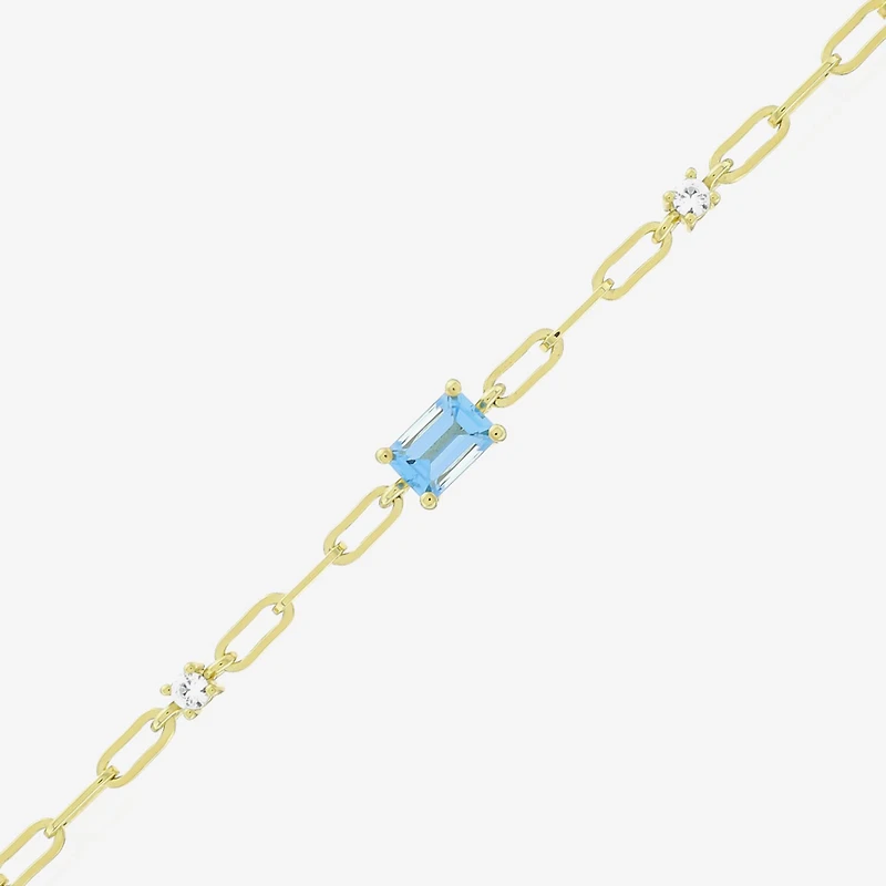 Womens 14K Gold Over Silver 7.25 Inch Solid Chain Bracelet