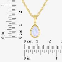 Womens Lab Created Gemstone 14K Gold Over Silver Pear 18 Inch Pendant Necklace