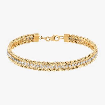 Made in Italy Womens 14K Gold 7.5 Inch Solid Rope Chain Bracelet