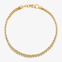 Made in Italy Womens 14K Gold 7.5 Inch Solid Rope Chain Bracelet