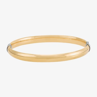 Bonded Brilliance Womens 14K Gold Bonded With Sterling Silver Bangle Bracelet