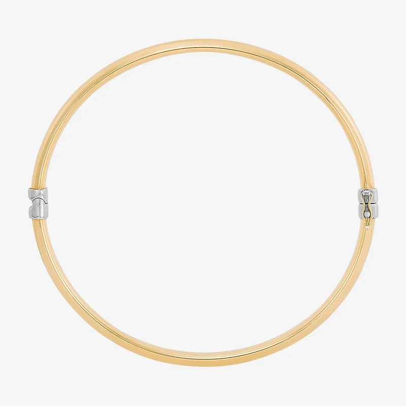Bonded Brilliance Womens 14K Gold Bonded With Sterling Silver Bangle Bracelet