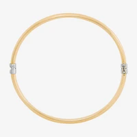 Bonded Brilliance Womens 14K Gold Bonded With Sterling Silver Bangle Bracelet