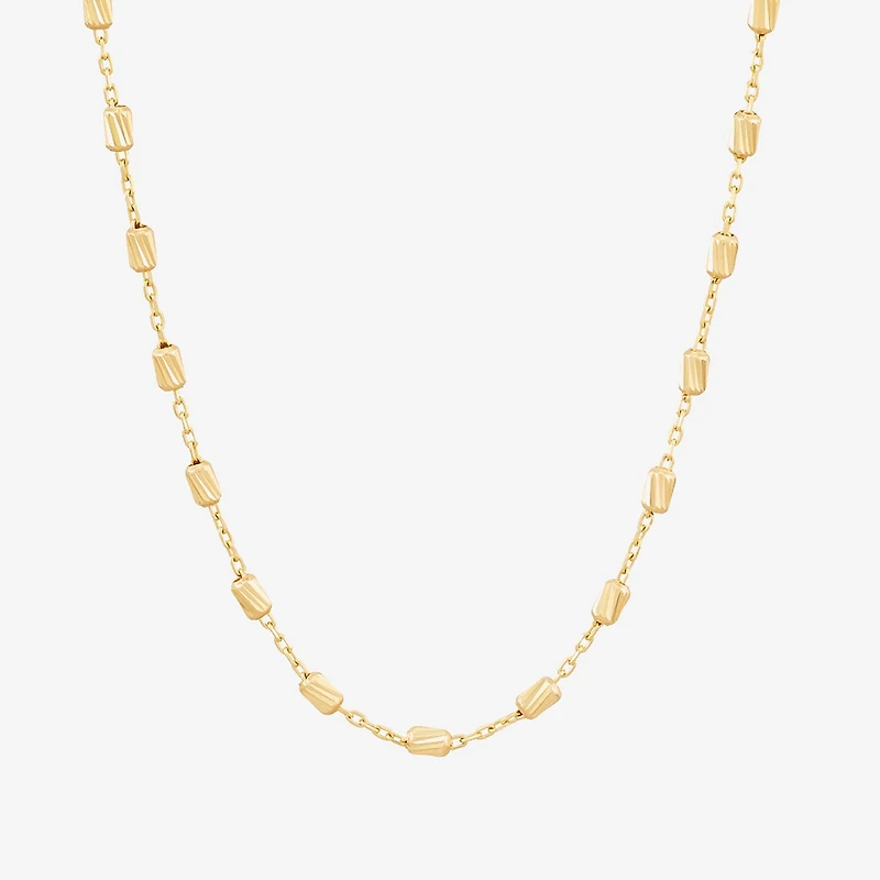 Womens 14K Gold 18 Inch Cable Chain Necklace