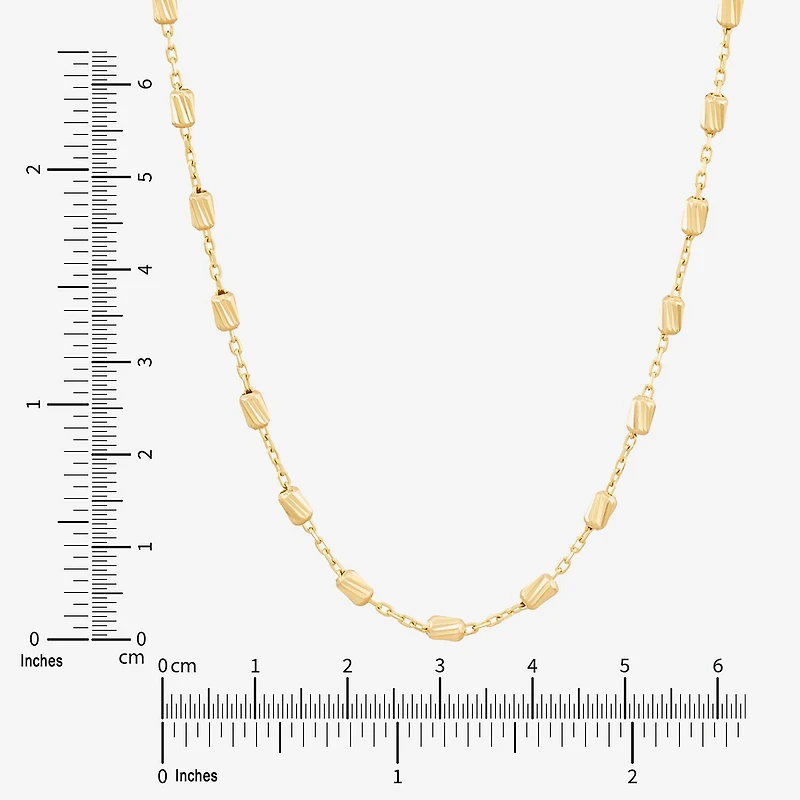 Womens 14K Gold 18 Inch Cable Chain Necklace