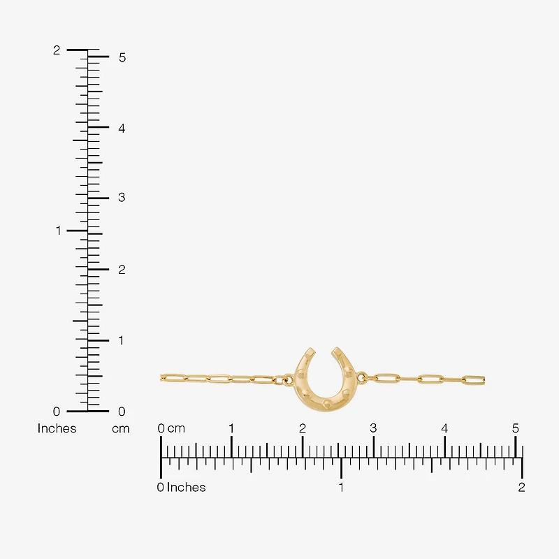 Gold Addiction Womens 10K Gold 7.25 Inch Solid Paperclip Chain Bracelet