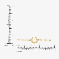 Gold Addiction Womens 10K Gold 7.25 Inch Solid Paperclip Chain Bracelet