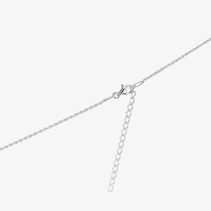 Womens Multi Color Cubic Zirconia Sterling Silver 18 Inch Pendant Necklace