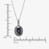 Womens Multi Color Cubic Zirconia Sterling Silver 18 Inch Pendant Necklace